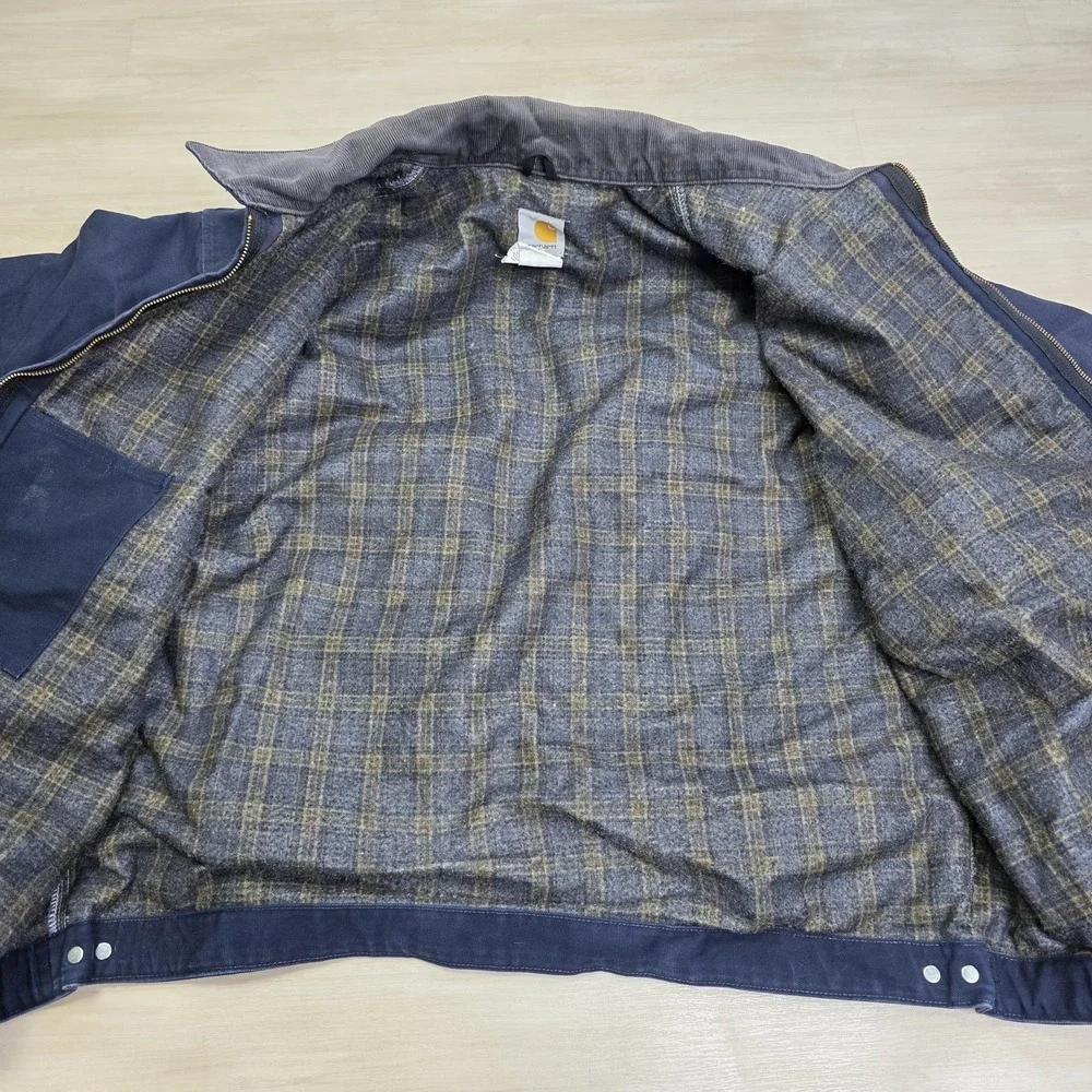 Carhartt Blanket Lined Detroit Jacket Navy Blue Fade J172 DNY Size 4XL‎